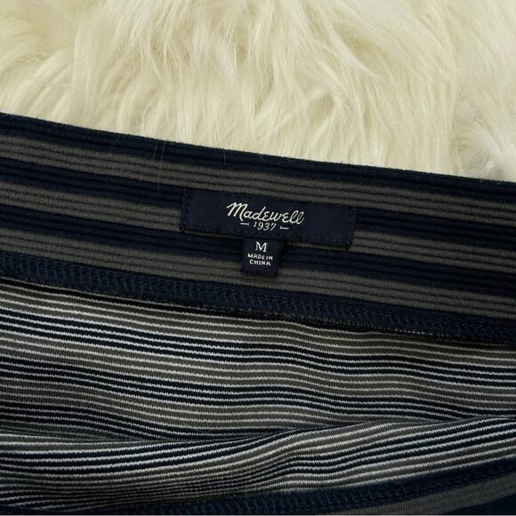 MADEWELL Mini Skirt Womens Size Medium Striped Casual Preppy Academia Twee Chic - Picture 5 of 6